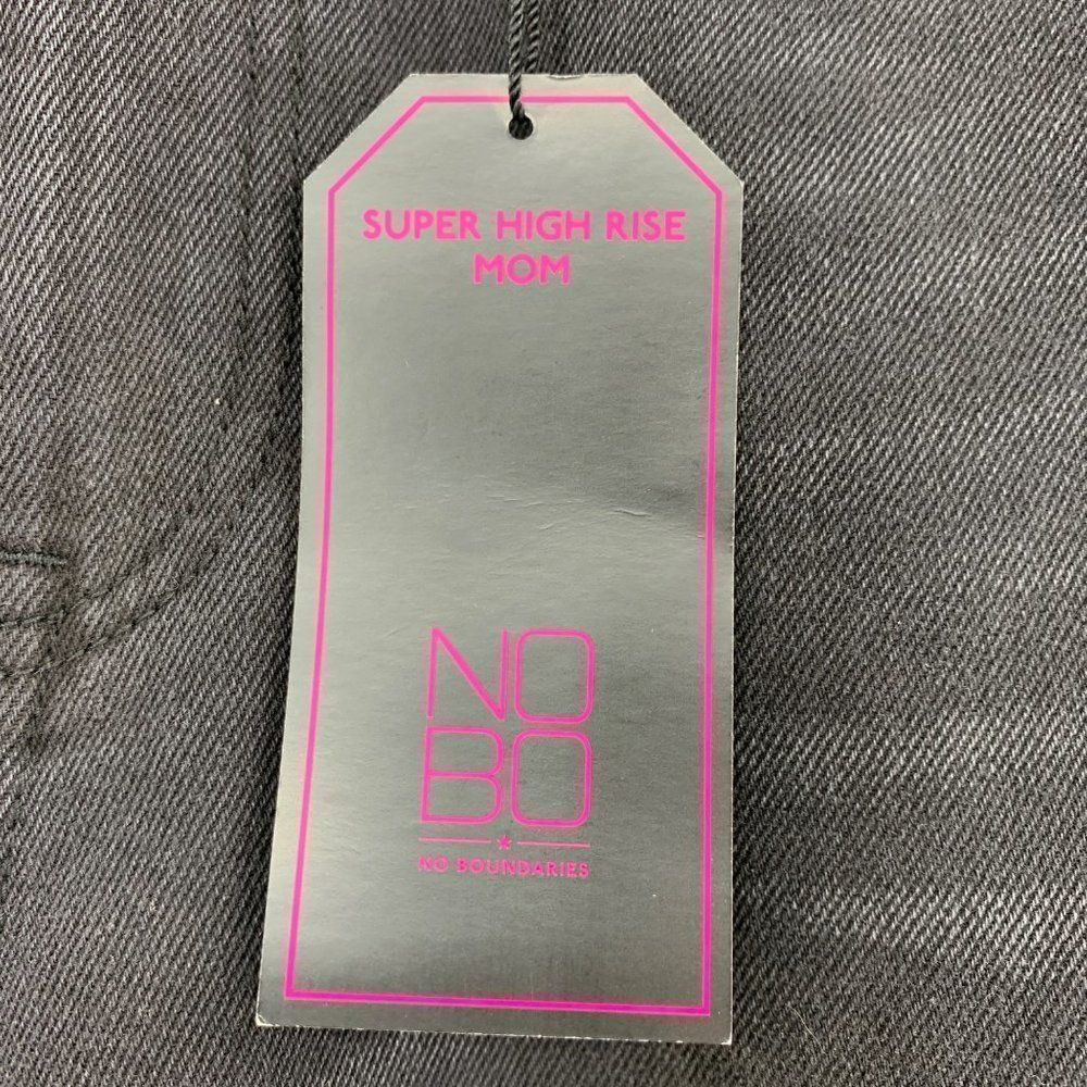 Womens NOBO No Boundries Black Super High Rise Jeans Sz 7 2068 Distress NWT - Picture 3 of 8